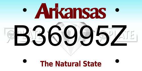 B36995Z Arkansas License Plate