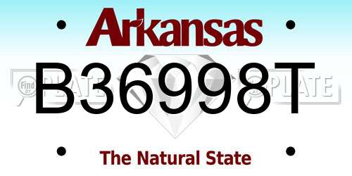 B36998T Arkansas License Plate