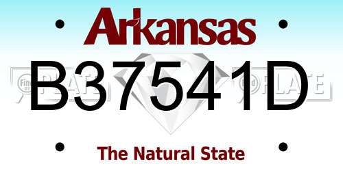 B37541D Arkansas License Plate