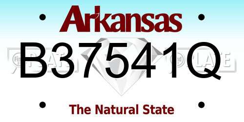 B37541Q Arkansas License Plate