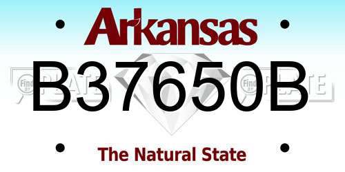 B37650B Arkansas License Plate