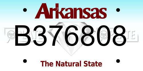 B376808 Arkansas License Plate