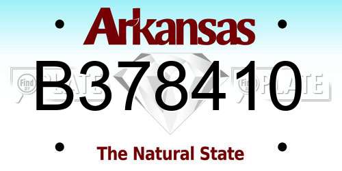 B378410 Arkansas License Plate