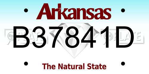 B37841D Arkansas License Plate