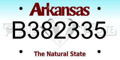 B382335 Arkansas License Plate