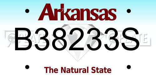 B38233S Arkansas License Plate