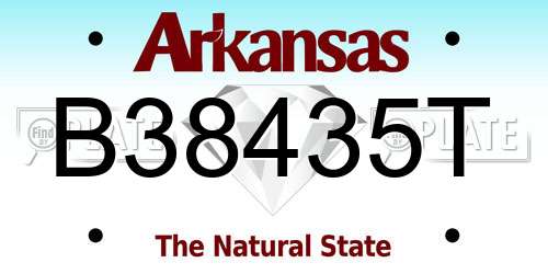 B38435T Arkansas License Plate