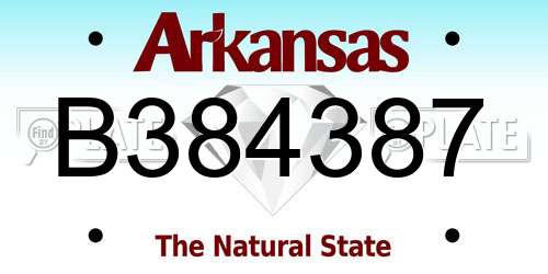 B384387 Arkansas License Plate
