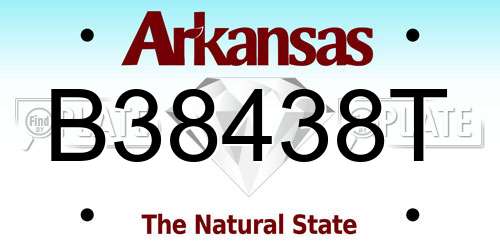B38438T Arkansas License Plate