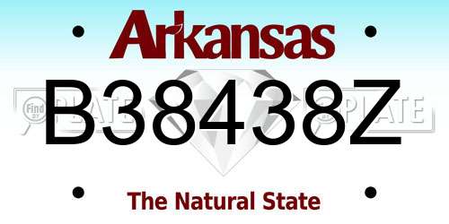 B38438Z Arkansas License Plate