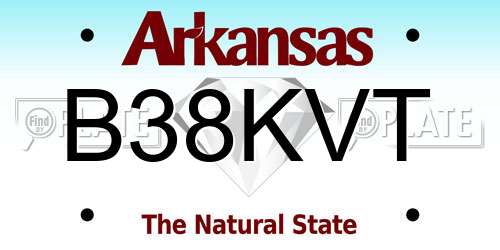 B38KVT Arkansas License Plate
