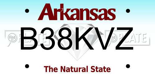 B38KVZ Arkansas License Plate