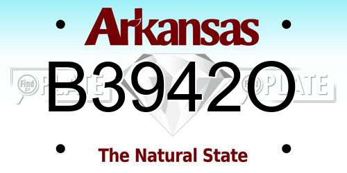 B3942O Arkansas License Plate
