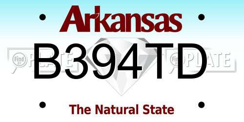 B394TD Arkansas License Plate