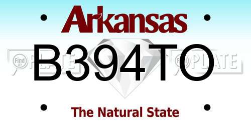 B394TO Arkansas License Plate