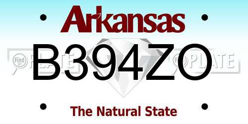 B394ZO Arkansas License Plate