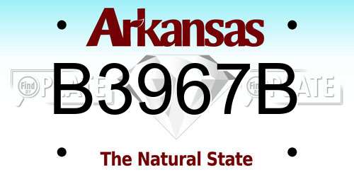 B3967B Arkansas License Plate