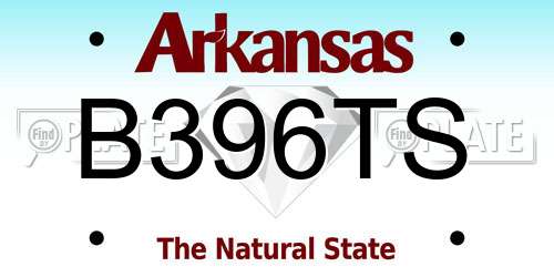 B396TS Arkansas License Plate