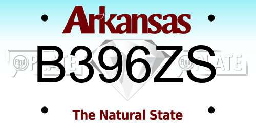 B396ZS Arkansas License Plate