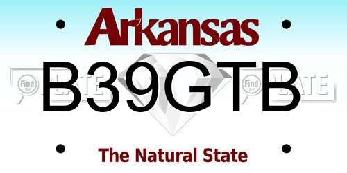 B39GTB Arkansas License Plate