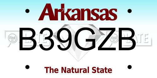 B39GZB Arkansas License Plate