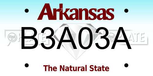 B3A03A Arkansas License Plate