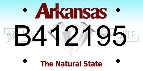 B412195 Arkansas License Plate