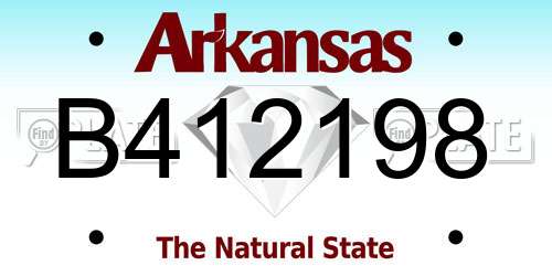 B412198 Arkansas License Plate