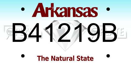 B41219B Arkansas License Plate