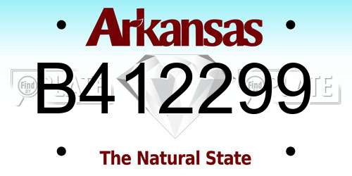 B412299 Arkansas License Plate