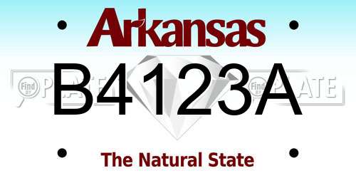 B4123A Arkansas License Plate