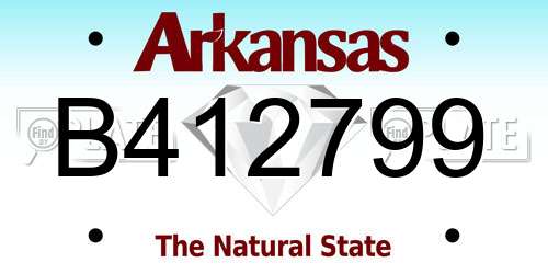 B412799 Arkansas License Plate