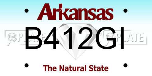 B412GI Arkansas License Plate