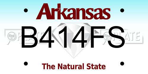 B414FS Arkansas License Plate