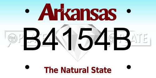 B4154B Arkansas License Plate