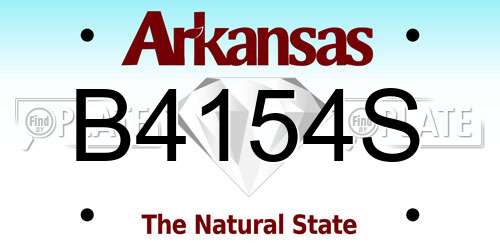B4154S Arkansas License Plate