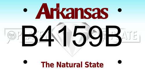 B4159B Arkansas License Plate
