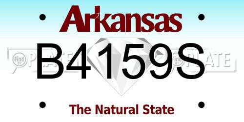 B4159S Arkansas License Plate