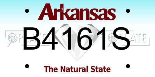 B4161S Arkansas License Plate