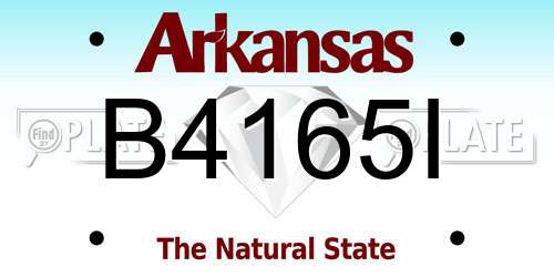 B4165I Arkansas License Plate
