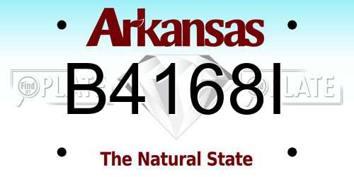 B4168I Arkansas License Plate
