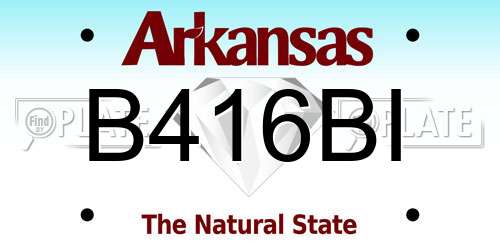 B416BI Arkansas License Plate