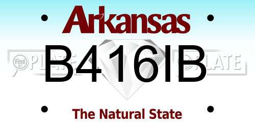 B416IB Arkansas License Plate