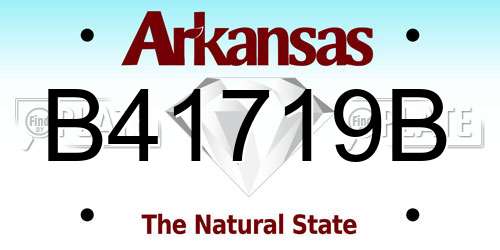 B41719B Arkansas License Plate