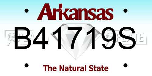B41719S Arkansas License Plate