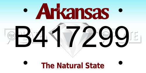 B417299 Arkansas License Plate