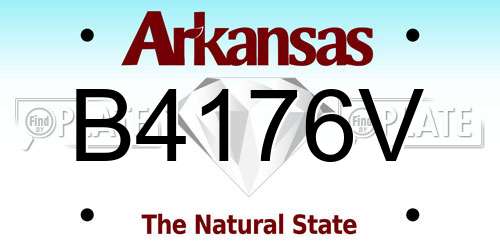 B4176V Arkansas License Plate