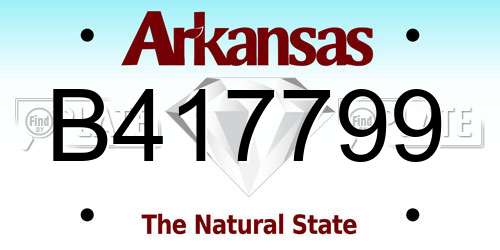 B417799 Arkansas License Plate