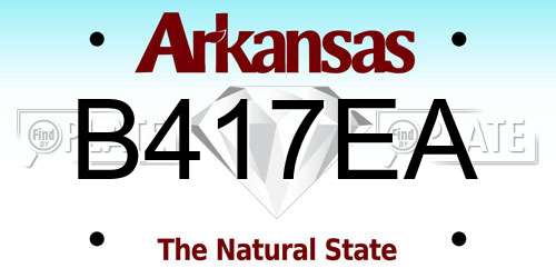 B417EA Arkansas License Plate