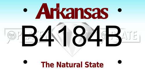 B4184B Arkansas License Plate